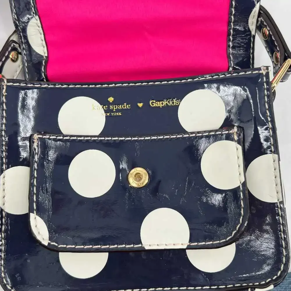 Kate Spade x Gap Kids White/Blue Leather Crossbody Bag | OS Girls